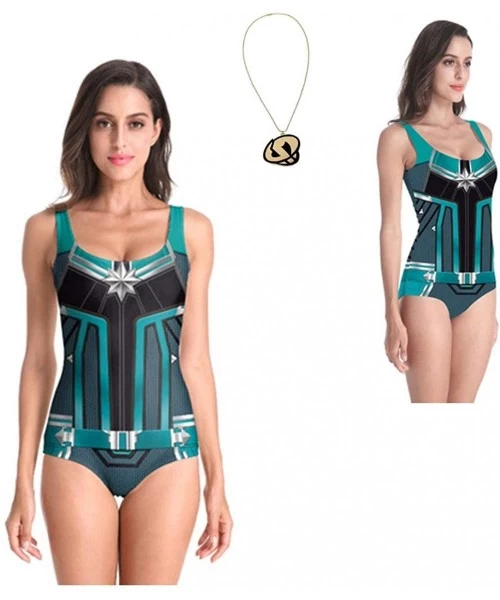 One-Pieces Summer Hot Style Captain M Cos Sleeveless One-Piece Swimsuit Stage Size (Green-s- Large) - CC18RIY4G7A