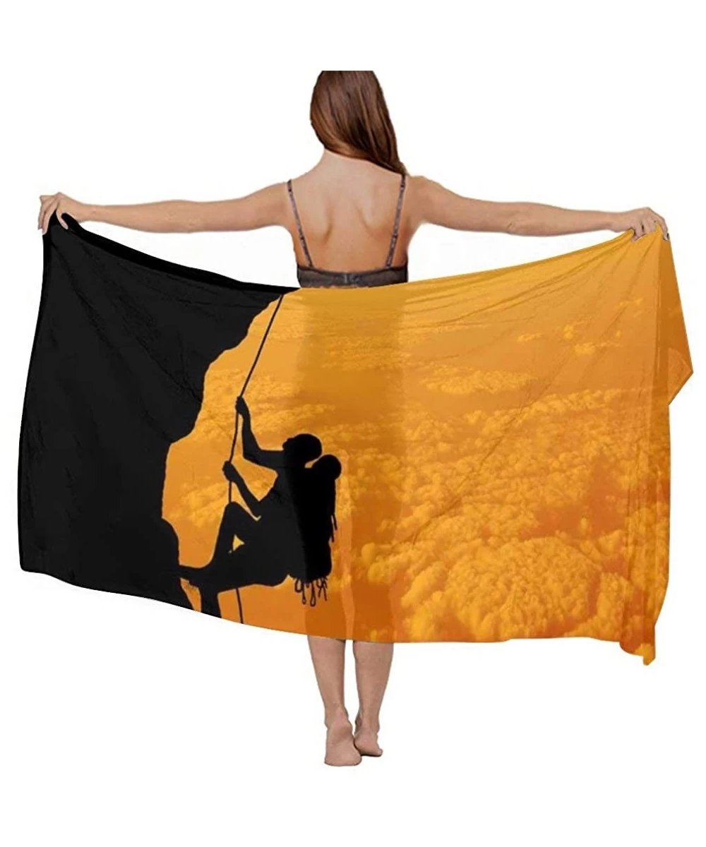 Cover-Ups Women Girls Fashion Chiffon Beach Bikini Cover Up Sunscreen Wrap Scarves - Rock Climbing Adventure - CG1908NOLN3