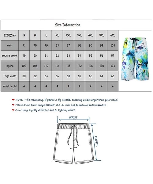 Board Shorts Men's Swim Trunks Quick Dry Swimming Suit Sport Wear Pants Board Shorts - Blue Pineapple - CQ18Y94EAWG