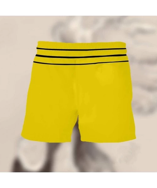 Board Shorts Summer Men's Beachwear Shorts Drawstring Funny Printed Boardshorts Work Surf Swimming Casual Trouser Pants - Yel...