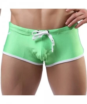 Briefs Men's Swim Trunks Quick Dry Board Shorts Sexy Elastic Swimming Shorts Boxer Briefs Swimwear Bathing Suits - Green - CN...