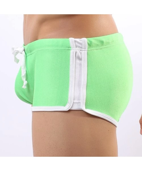 Briefs Men's Swim Trunks Quick Dry Board Shorts Sexy Elastic Swimming Shorts Boxer Briefs Swimwear Bathing Suits - Green - CN...