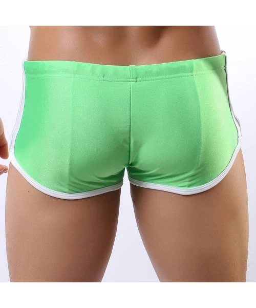 Briefs Men's Swim Trunks Quick Dry Board Shorts Sexy Elastic Swimming Shorts Boxer Briefs Swimwear Bathing Suits - Green - CN...