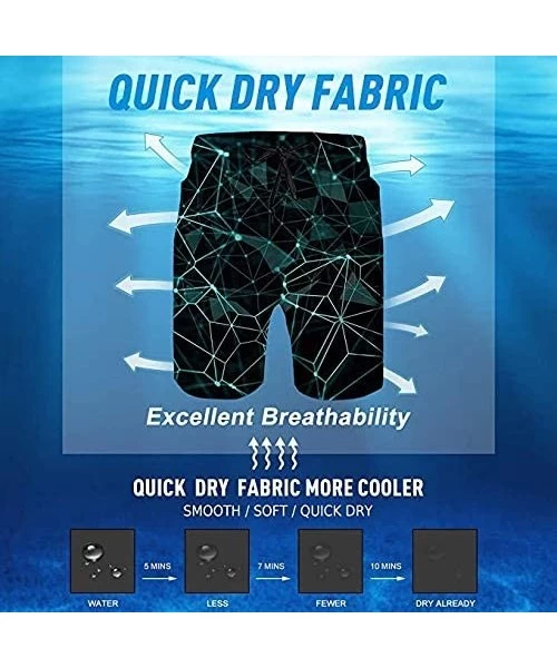 Board Shorts Men Swim Trunks Quick Dry Swim Beach Shorts Elastic Waist Board Shorts - Dog Paw Print3 - CX190H3HX0C