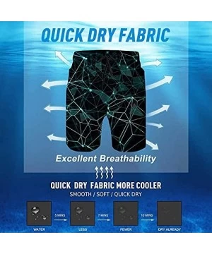 Board Shorts Men Swim Trunks Quick Dry Swim Beach Shorts Elastic Waist Board Shorts - Dog Paw Print3 - CX190H3HX0C