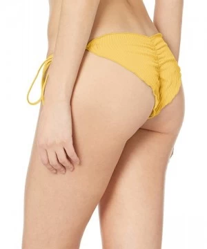 Bottoms ORILLAS DEL MAR - Wavey Ruched Back Tie Side Bottom-EJC - Banana - CB18G09YU3X