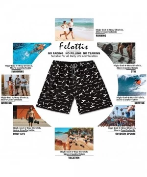 Trunks Mens Swim Trunks-Quick Dry Men Beach Short-Stretch Swimming Trunks Mesh Lining - Bird-black - CX197I47MTK