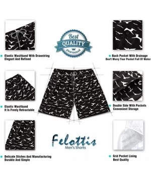 Trunks Mens Swim Trunks-Quick Dry Men Beach Short-Stretch Swimming Trunks Mesh Lining - Bird-black - CX197I47MTK