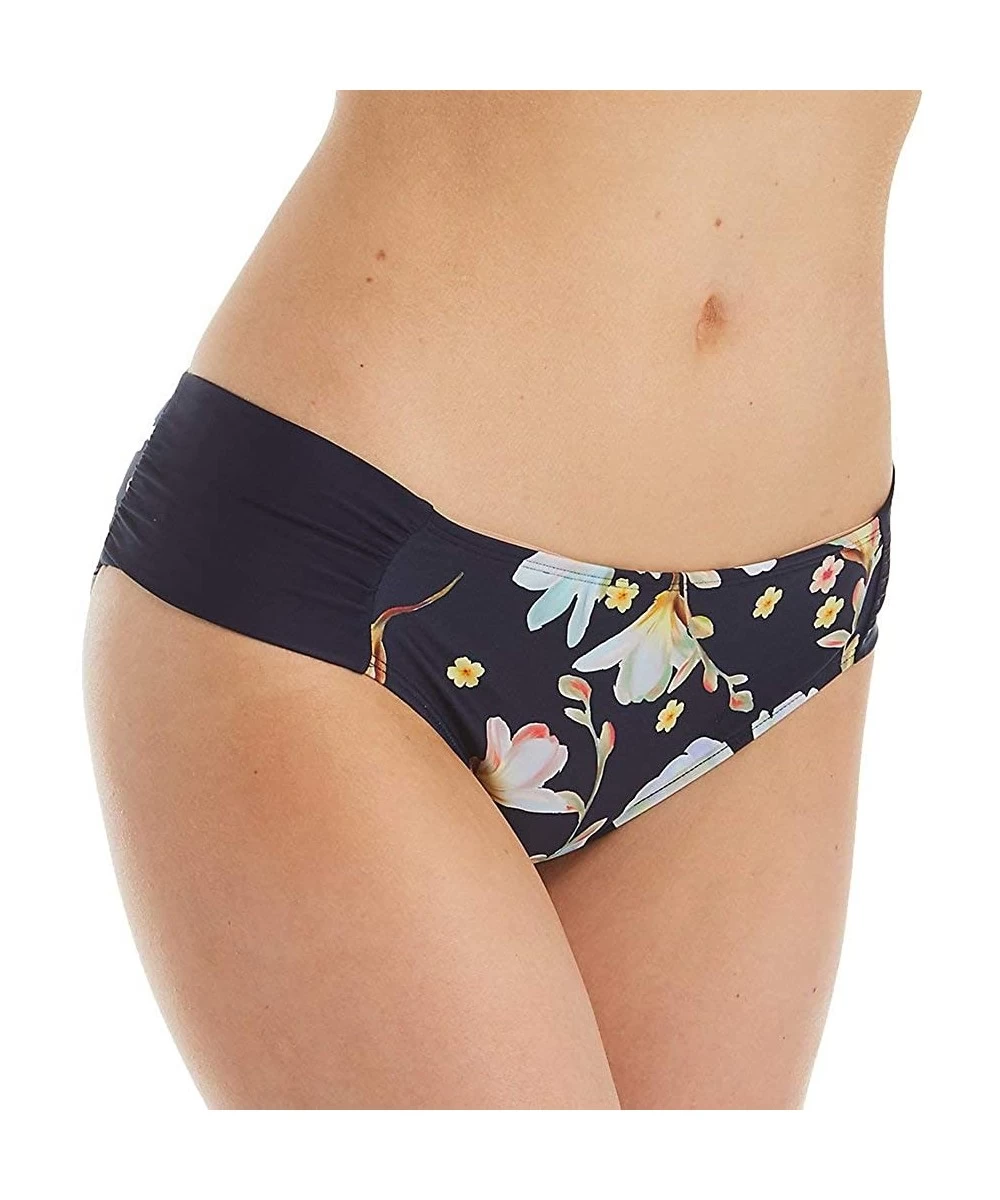 Tankinis Women's Florentine Gather Bikini Bottom - Navy Floral - C1194UI6N5G