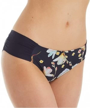 Tankinis Women's Florentine Gather Bikini Bottom - Navy Floral - C1194UI6N5G