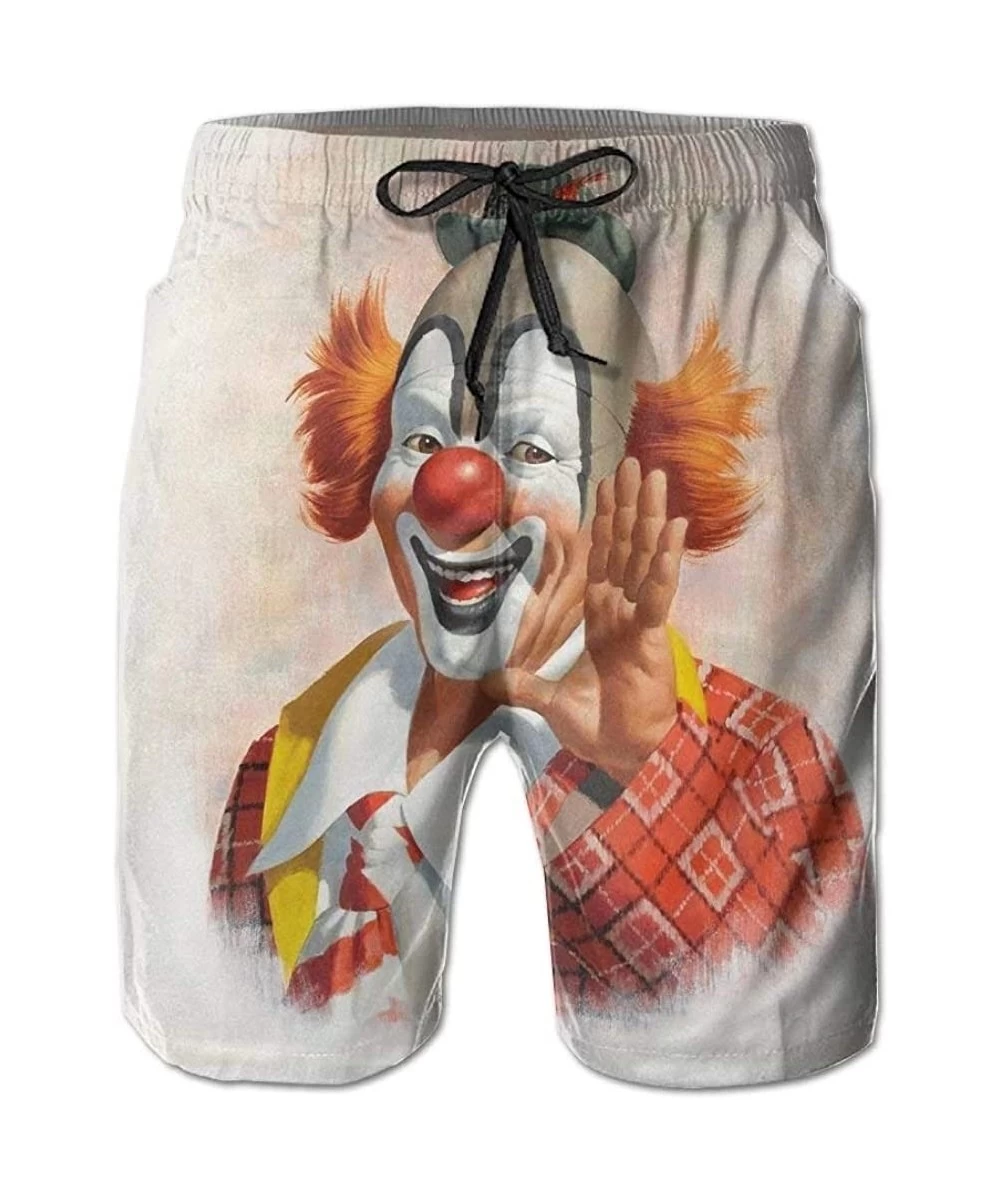 Board Shorts Funny Clown Photos Mens Slim Fit Quick Dry Short Swim Trunks Golf Short - C718QR9YIOX