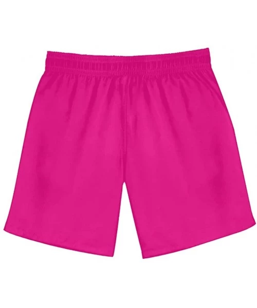 Racing Swim Trunks Men Short Funny Quick Dry Swim Shorts Summer Casual Swimwear Sports Pants with Pockets - Hot Pink - CI19DH...