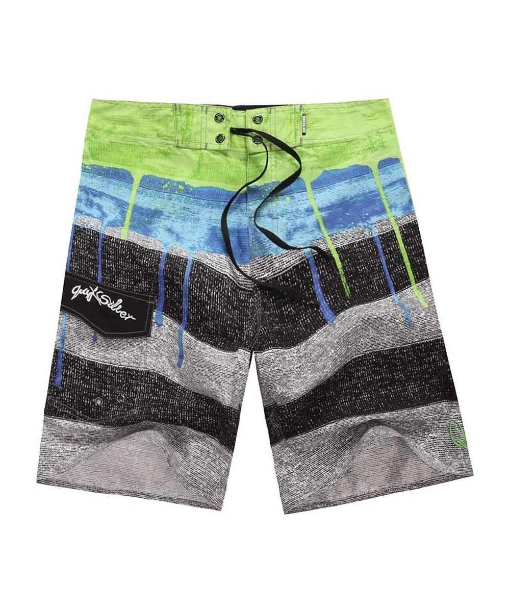 Trunks Swim Trunks for Men Casual Printing Beach Surfing Swimming Loose Short Pants - Green - CD18QA8YCCH