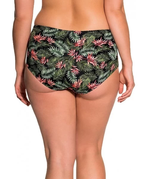 Bottoms Curves Haiti Body Shaping Hipster Swim Brief (D17037D) - Black Leaf - CL180K6YCIN