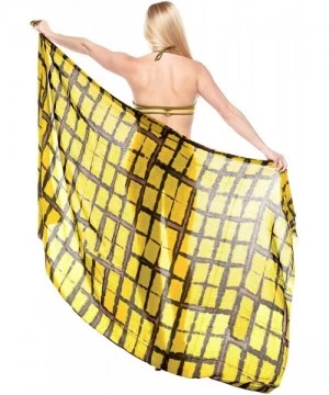 Cover-Ups Women's Sarong Swimwear Bikini Cover-Ups Summer Beach Wrap Hand Tie Dye - Autumn Yellow_h936 - CL187DMYNLH