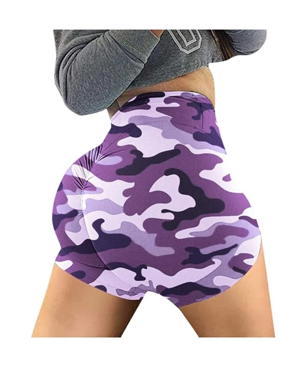 Sets Basic Pants Women Short Sports Pants Summer Elastice Breathable Pants - Purple - CP198R9GH9X