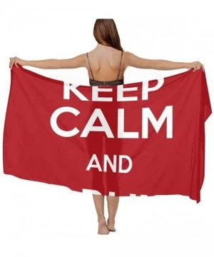 Cover-Ups Women Chiffon Sarong Beach Bikini Cover Up Wedding Party Shawls Wraps - Keep Calm and Drum on Red - CO1908QI2TI