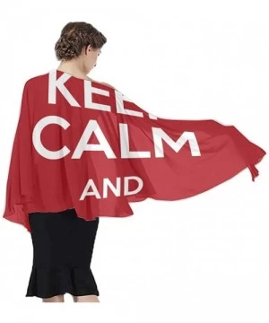 Cover-Ups Women Chiffon Sarong Beach Bikini Cover Up Wedding Party Shawls Wraps - Keep Calm and Drum on Red - CO1908QI2TI