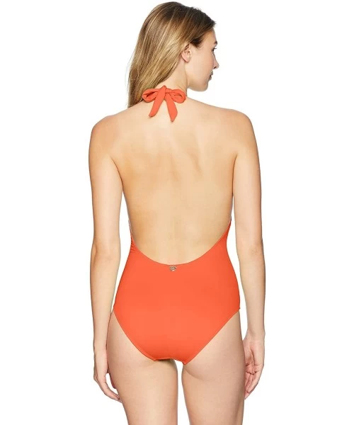 One-Pieces Women's Scandal Deep Plunge One Piece Swimsuit - Marmalade - CW18C5303CA