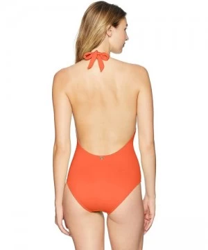 One-Pieces Women's Scandal Deep Plunge One Piece Swimsuit - Marmalade - CW18C5303CA