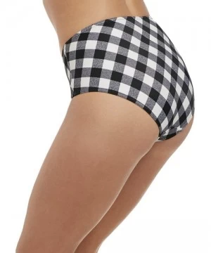 Tankinis Totally Check High-Waist Bikini Bottom - Monochrome - CQ18CS4Y9G8