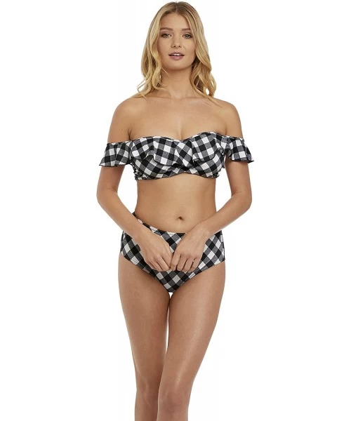 Tankinis Totally Check High-Waist Bikini Bottom - Monochrome - CQ18CS4Y9G8