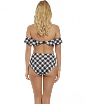 Tankinis Totally Check High-Waist Bikini Bottom - Monochrome - CQ18CS4Y9G8