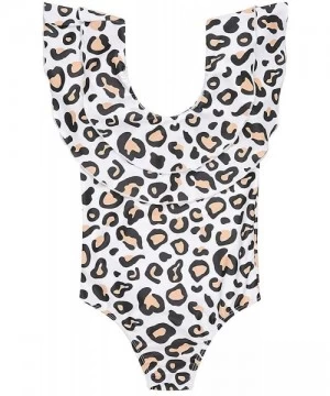 One-Pieces Mommy and Me Swimsuits Leopard Ruffles Swimwear Mother Daughter Monikini Bathing Suit - Girl - CO18NX7U6S6