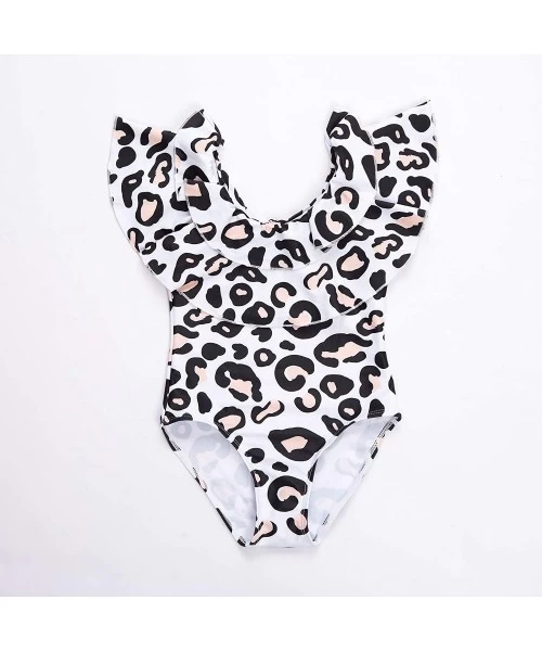 One-Pieces Mommy and Me Swimsuits Leopard Ruffles Swimwear Mother Daughter Monikini Bathing Suit - Girl - CO18NX7U6S6