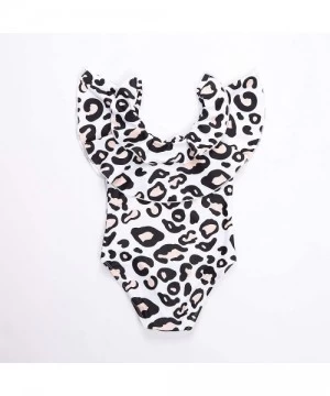 One-Pieces Mommy and Me Swimsuits Leopard Ruffles Swimwear Mother Daughter Monikini Bathing Suit - Girl - CO18NX7U6S6