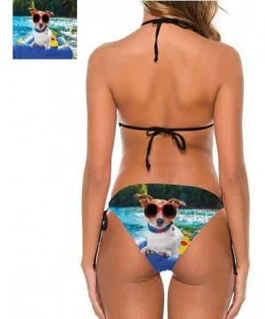 Bottoms Swimwear Women's Bikinis Funny- Hipster Animal Glasses Great on All Body Types - Multi 06-two-piece Swimsuit - CJ19E7...