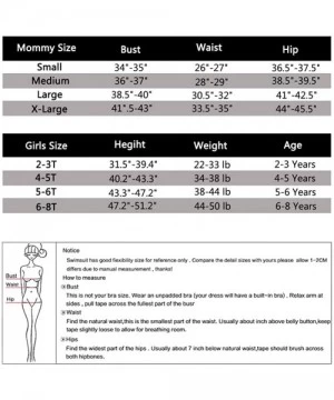 Tankinis Girls Women Flouncing Tankini Two Piece Family Matching Bathing Suits Mommy and Daughter Swimsuits - Yellow White Do...