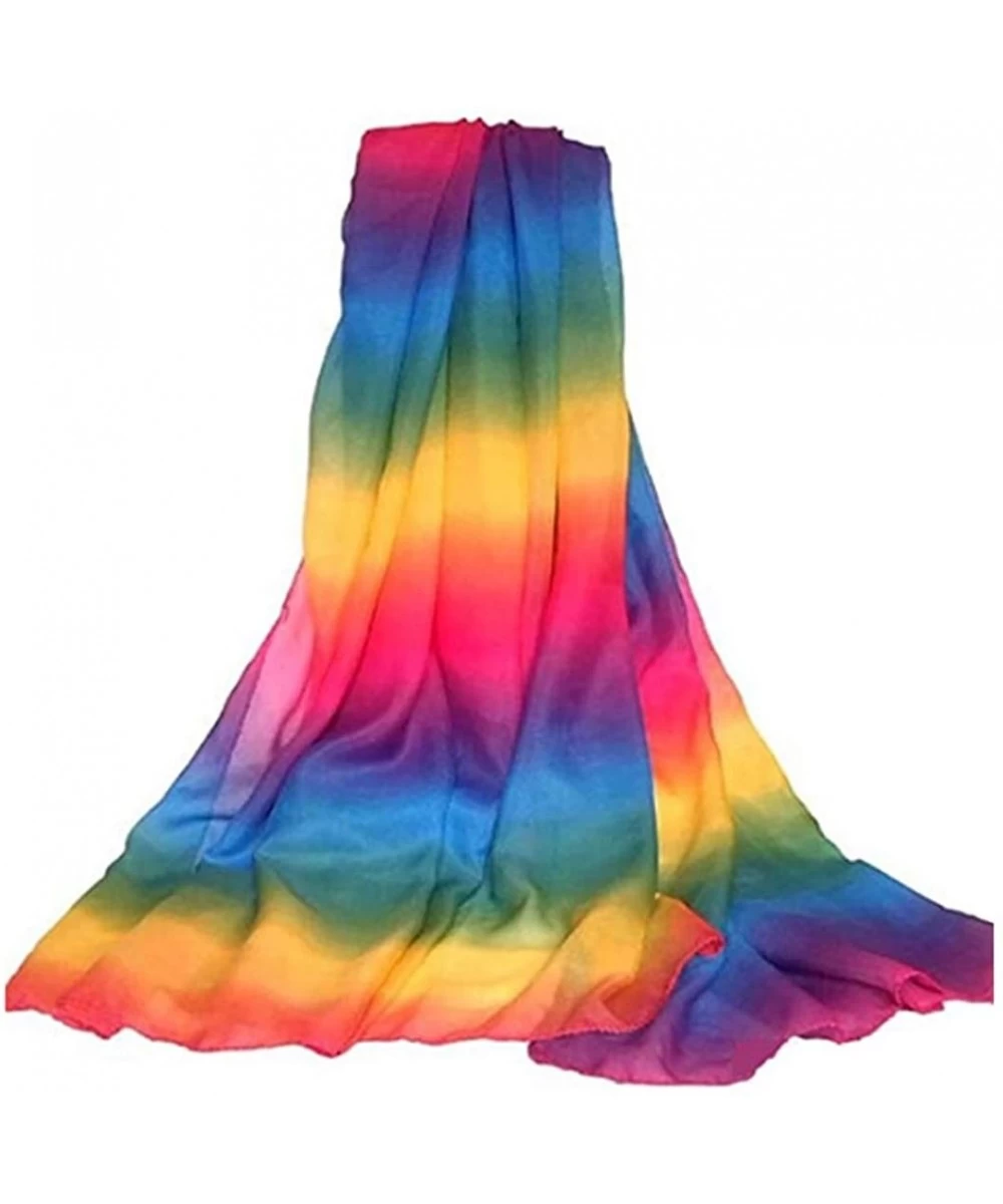 Cover-Ups Womens Ladies Rainbow Colorful Cover Up Scarf - Colorful - CI187LM4Y9E