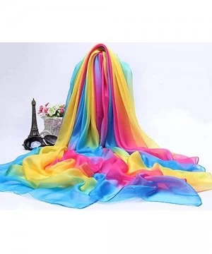 Cover-Ups Womens Ladies Rainbow Colorful Cover Up Scarf - Colorful - CI187LM4Y9E