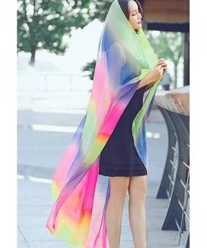 Cover-Ups Womens Ladies Rainbow Colorful Cover Up Scarf - Colorful - CI187LM4Y9E