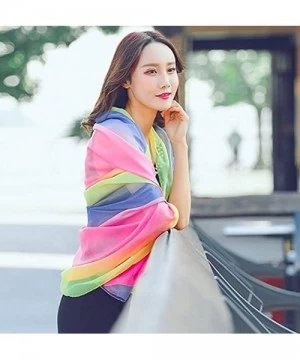 Cover-Ups Womens Ladies Rainbow Colorful Cover Up Scarf - Colorful - CI187LM4Y9E