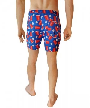 Trunks Men's Swim Trunks - Retro Style Summer Swim Suits for Men - The National Pastimes - C712BGN6I1L