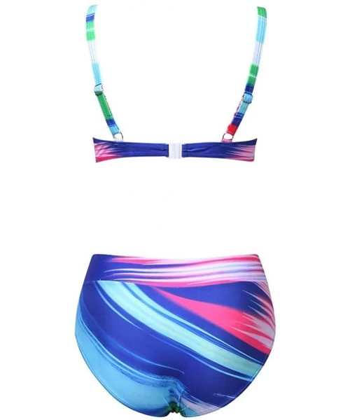 Sets Women's Tie Dye Bikini Set Rainbow 2 Piece High Waisted Sexy Tank Bathing Suit Bikini Swimwear Set Colorful Bikini Set -...