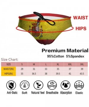 Briefs Men's Sexy Various Flag Printing Low Rise Briefs Bikini Swimwear Swimsuit with Drawstring - Spanish Flag - C7194US9G7I