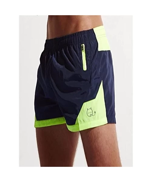 Trunks 2018 Newest Men's Shorts Swim Trunks- Quick Dry Beach Surfing Running Swimming Watershort - Navy - CV18NIONOL9