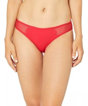 Bottoms Women's Petal Edge Hipster Bikini Bottom Swimsuit - Seafolly Chili - C618Q7Z5Z2O