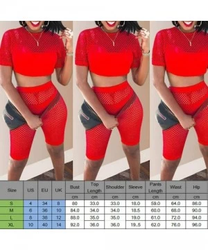 Cover-Ups Women 2 Piece Bikini Cover Up See Through Sexy Mesh Fishnet Crop Tops Bodycon Shorts Party Clubwear Tracksuit Outfi...