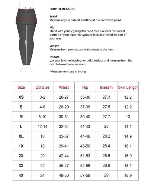 Bottoms Women's Modest Swim Skirt with Full Length Leggings| UPF 50+ | XS-4X - Black - CQ19C8Q0MIA