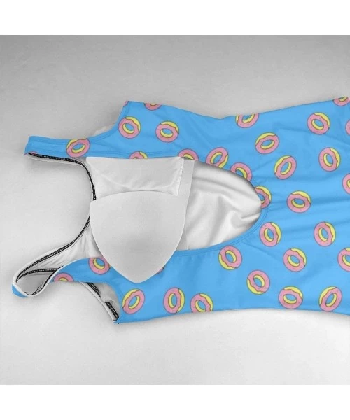 Racing Donut Pink Print One-Piece Swimsuit Beach Swimwear Bathing Suit - Donut Food Pattern - CQ18Y8XOOCI