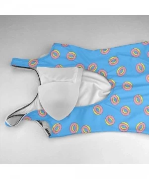 Racing Donut Pink Print One-Piece Swimsuit Beach Swimwear Bathing Suit - Donut Food Pattern - CQ18Y8XOOCI