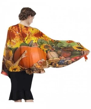 Cover-Ups Women Chiffon Scarf Shawl Wrap Sunscreen Beach Swimsuit Bikini Cover Up - Thanksgiving Pumpkin - C8190HING7Z