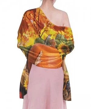 Cover-Ups Women Chiffon Scarf Shawl Wrap Sunscreen Beach Swimsuit Bikini Cover Up - Thanksgiving Pumpkin - C8190HING7Z