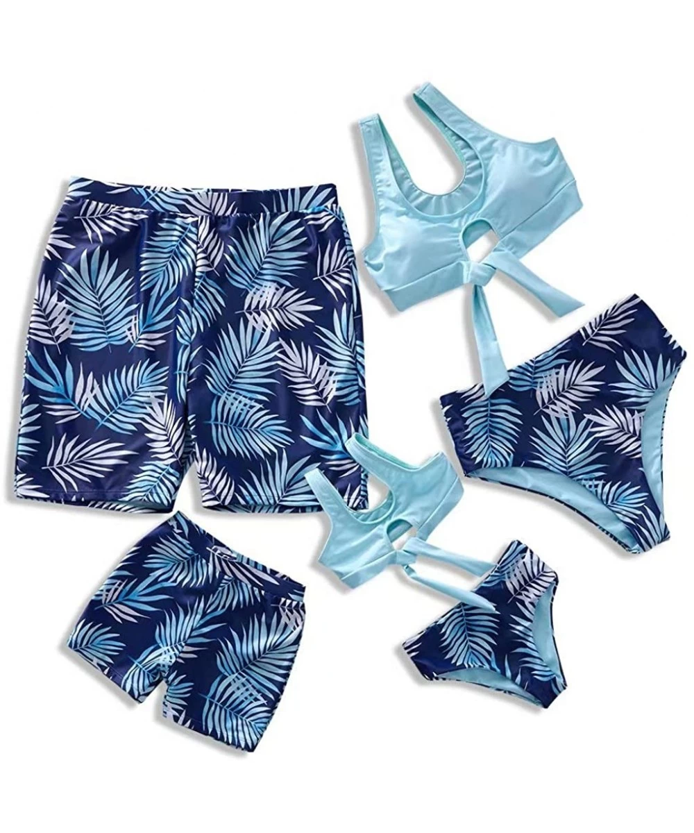 Sets Family Matching Swimwear Two Pieces Bikini Set 2020 Newest Printed Ruffles Mommy and Me Bathing Suits - CI18QIG6W6D