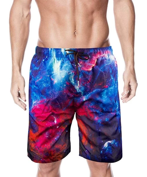 Trunks Mens Funny Swim Trunks 3D Graphic Print Quick Dry Surf Beach Board Shorts with Mesh Lining - Style4 - C118RXDEG04