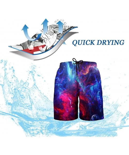 Trunks Mens Funny Swim Trunks 3D Graphic Print Quick Dry Surf Beach Board Shorts with Mesh Lining - Style4 - C118RXDEG04